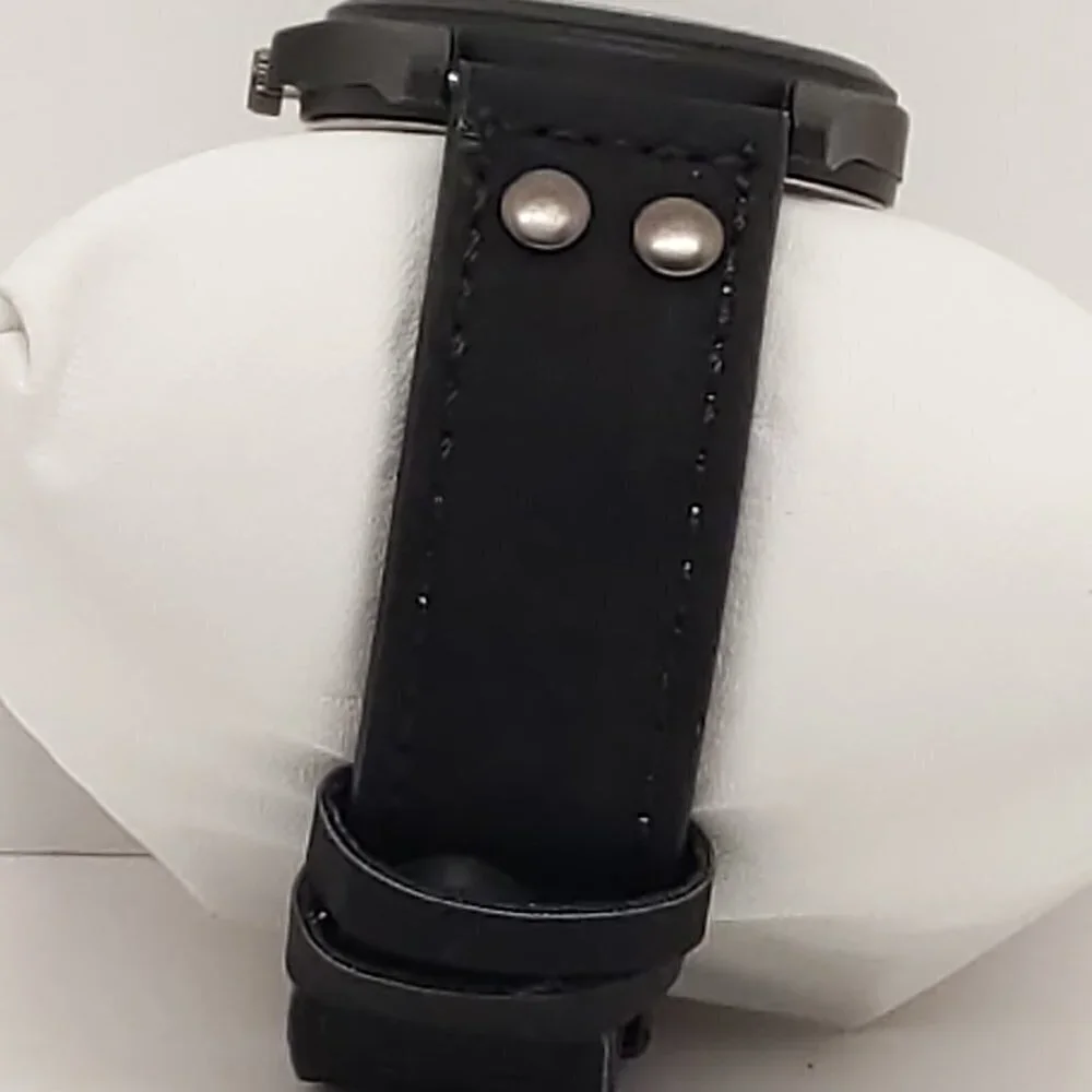 Men's Military Style Field Watch On Leather Strap 41mm Date Is Off